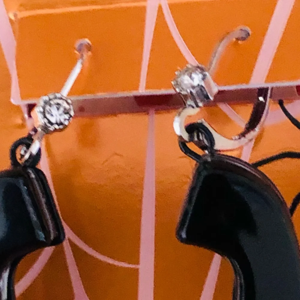 Authentic Betsey Johnson Earrings - Halloween Cleaver, Dangle Rhinestone NWT